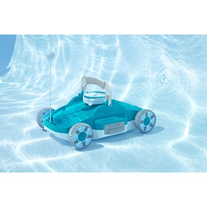Robot per piscina t.b.t. turchese e bianco per la pulizia delle piscine.