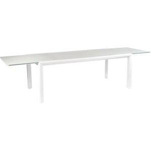 Tavolo da giardino rettangolare allungabile bianco OBI Outdoor Living Princeton (100x310 cm) con telaio in alluminio.