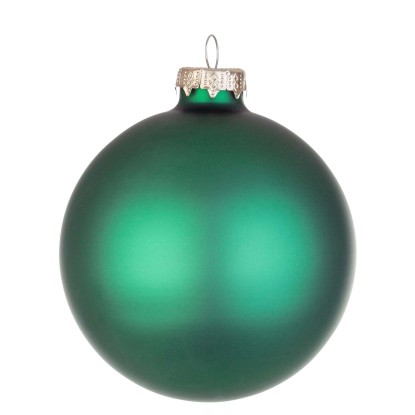 Pallina di Natale in vetro verde smeraldo opaco Ø 10 cm