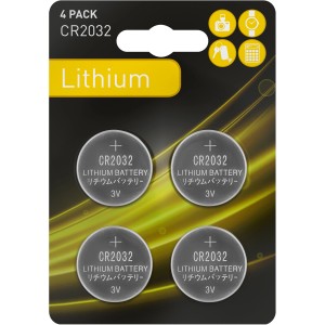 Confezione da 4 batterie a bottone CR2032 per orologi, fotocamere, ecc.