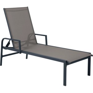 Lettino reclinabile Fernbrook in acciaio taupe