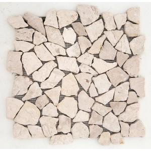 Piastrella a mosaico t.b.t. beige, effetto pietra naturale.