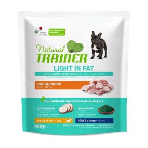 Natural Trainer Cibo per cani secco Light in Fat con tacchino, 800g.