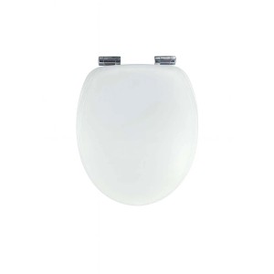 Copriwater ovale universale legno termopressato bianco