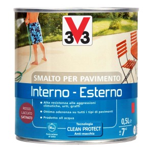 Barattolo di pittura per pavimenti interni ed esterni, laccato rosso, di t.b.t.