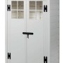 Casetta da giardino in metallo Garofalo Tuscany Evo, 122,5x82,5x201 cm, bianco-beige.