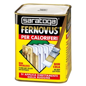 Barattolo di vernice per termosifoni Saratoga Fernovus, bianco satinato. Include pennello.