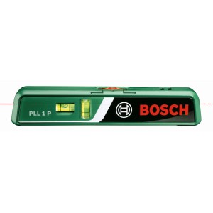 Livella laser Bosch PLL 1 P: strumento di misura compatto con linea laser e livella integrata.