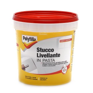Secchio di stucco livellante Polyfilla giallo per pareti e soffitti.