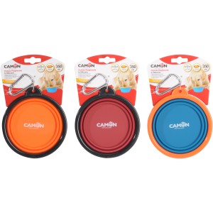 Ciotole per cani pieghevoli Camon di vari colori con moschettone.
