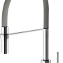 Miscelatore monocomando t.b.t. con beccuccio grigio per cucina o bagno.