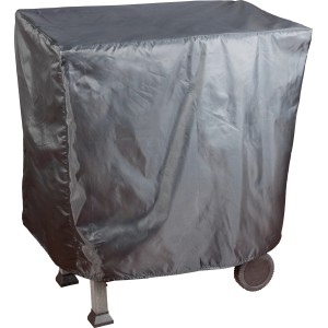 Copertura grigia per barbecue, rettangolare, protegge da vento e intemperie.