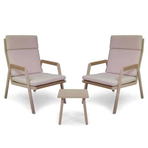 Salotto da giardino Benicia in alluminio crema 2 posti