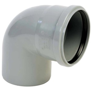 Raccordo per tubi Curve HT grigio, gomito a 90 gradi per tubi di scarico.
