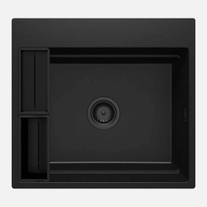 Lavello 1 vasca magnetico quadrato Idrostile Guayos 520x220 mm nero
