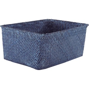 Cesto blu t.b.t. per mobili bagno, effetto intrecciato.