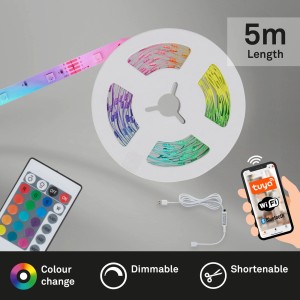 Striscia LED da 5m con telecomando e controllo app.