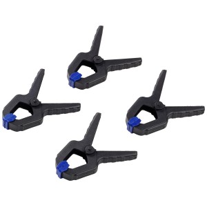 Set di 4 morsetti a molla LUX Classic, apertura 25 mm, in plastica, per pezzi.