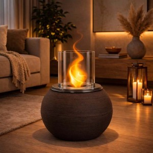 Camino a bioetanolo giardino Divina Fire Botticelli 3,4 kW Ø40xH54 cm marrone