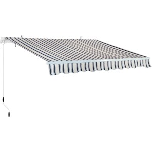 Tenda da sole a strisce t.b.t. per patio e balcone.