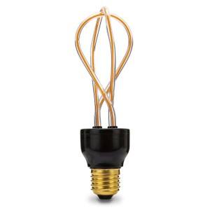 Lampadina LED E27 decorativa con design a filo. Ideale per illuminazione d'atmosfera.