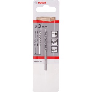 Punta elicoidale per legno Bosch Pro, 3 mm, per fori precisi nel legno.