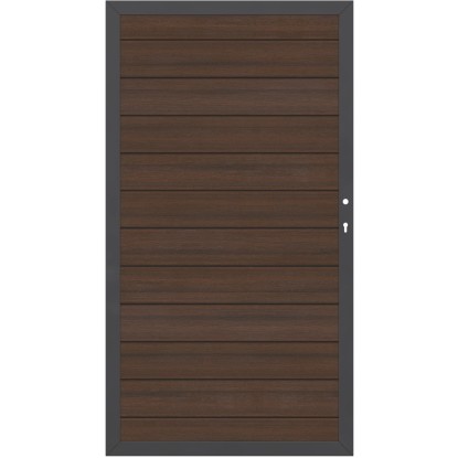 Cancello recinzione frangivista System Platinum WPC apertura dx 98x180 cm