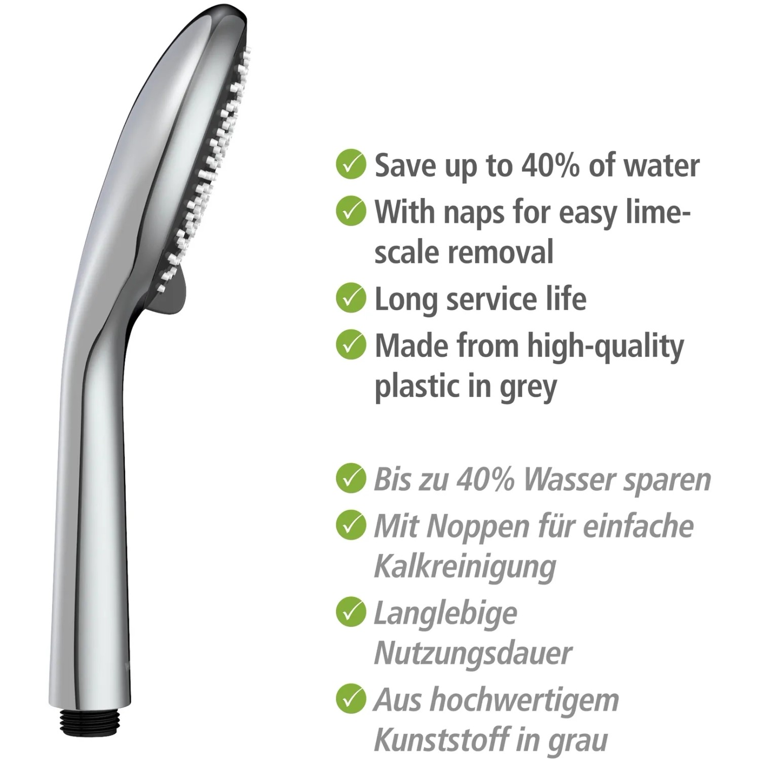 Soffione Doccia A Pioggia Watersaving Wenko – Universale, Anticalcare, Con Risparmio Idrico 40%, 8 L/min, Attacco 1/2” - 2