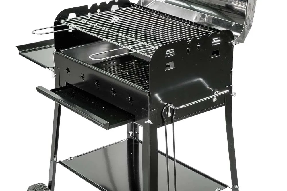 Barbecue Argentino Asado In Acciaio Inox – Con Griglia Regolabile E Ripiani, 119x45x135 Cm