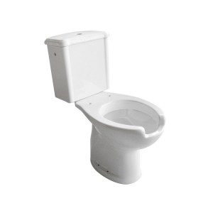 WC monoblocco t.b.t. bianco con brida aperta.