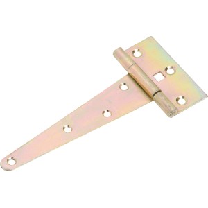 Cerniera per cancello zincata gialla, 150x80 mm, per coperchi di casse e porte esterne.