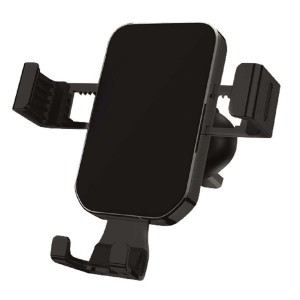 Supporto per telefono da auto nero, accessorio interno auto.