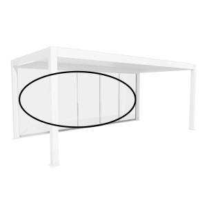 Parete scorrevole pergola Biohort in vetro bianco 568x234 cm