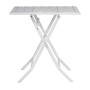 Tavolo da giardino pieghevole t.b.t. bianco con piano quadrato.