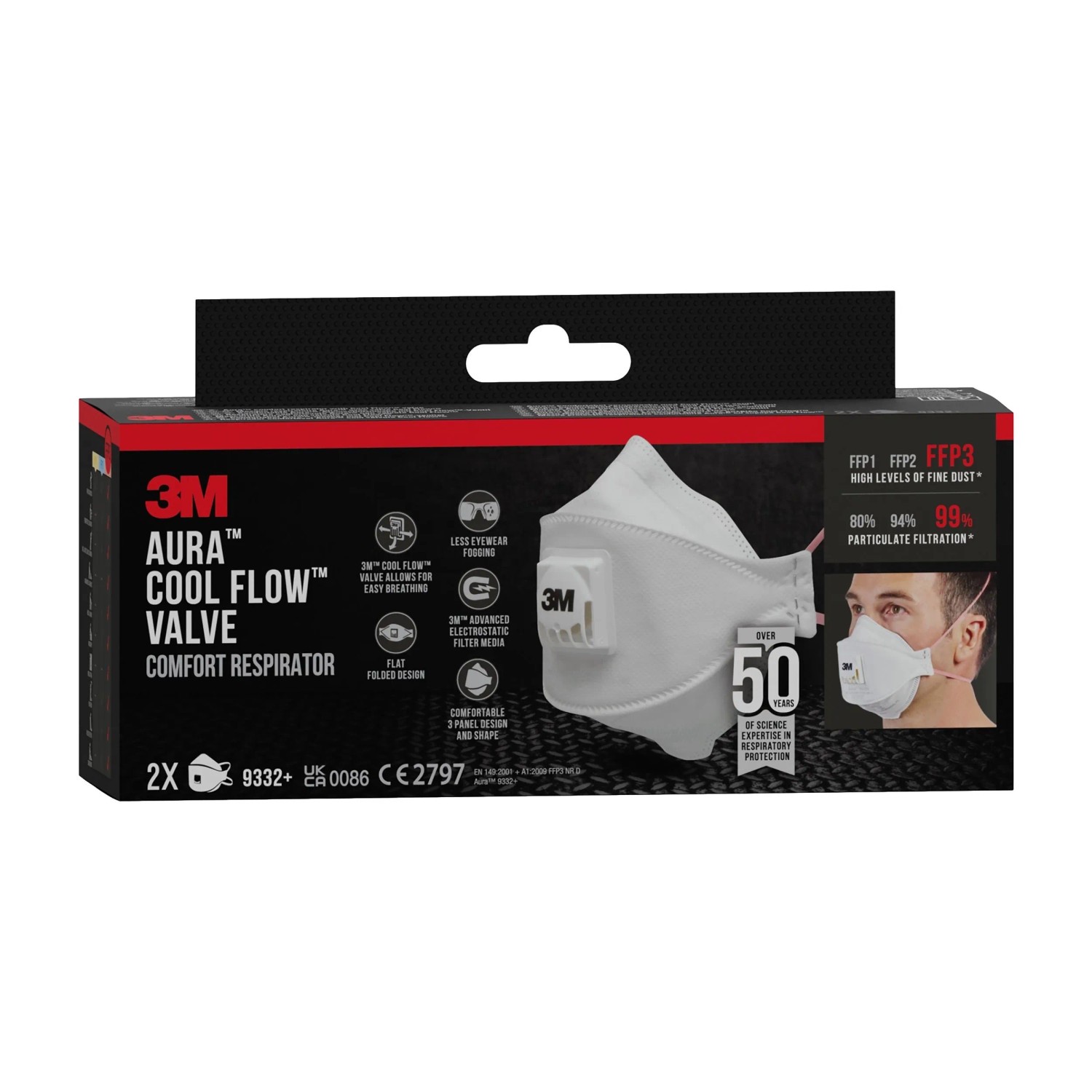 Maschera per materiali isolanti e legno duro 3M Aura 9332+_5