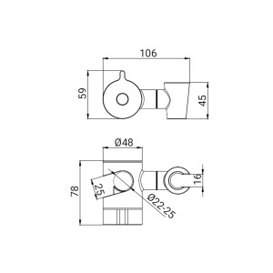 Disegno tecnico di un tubo flessibile t.b.t. con dimensioni.