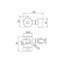 Disegno tecnico di un tubo flessibile t.b.t. con dimensioni.