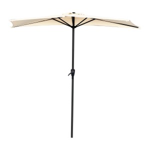 Ombrellone da balcone t.b.t., rettangolare, color crema, con struttura nera.