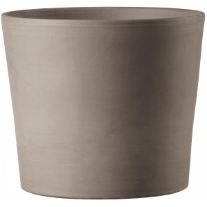 Vaso per piante Deroma Cilindrico color grafite, Ø 16 cm, in terracotta.