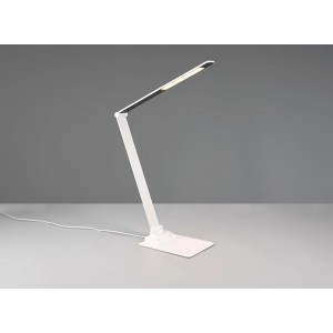 Lampada da scrivania a LED bianca dal design sottile per l'ufficio.