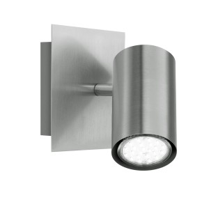 Faretto Trio Spot Marley color nickel, 1 lampadina, 12x12 cm. Spot da parete in metallo.