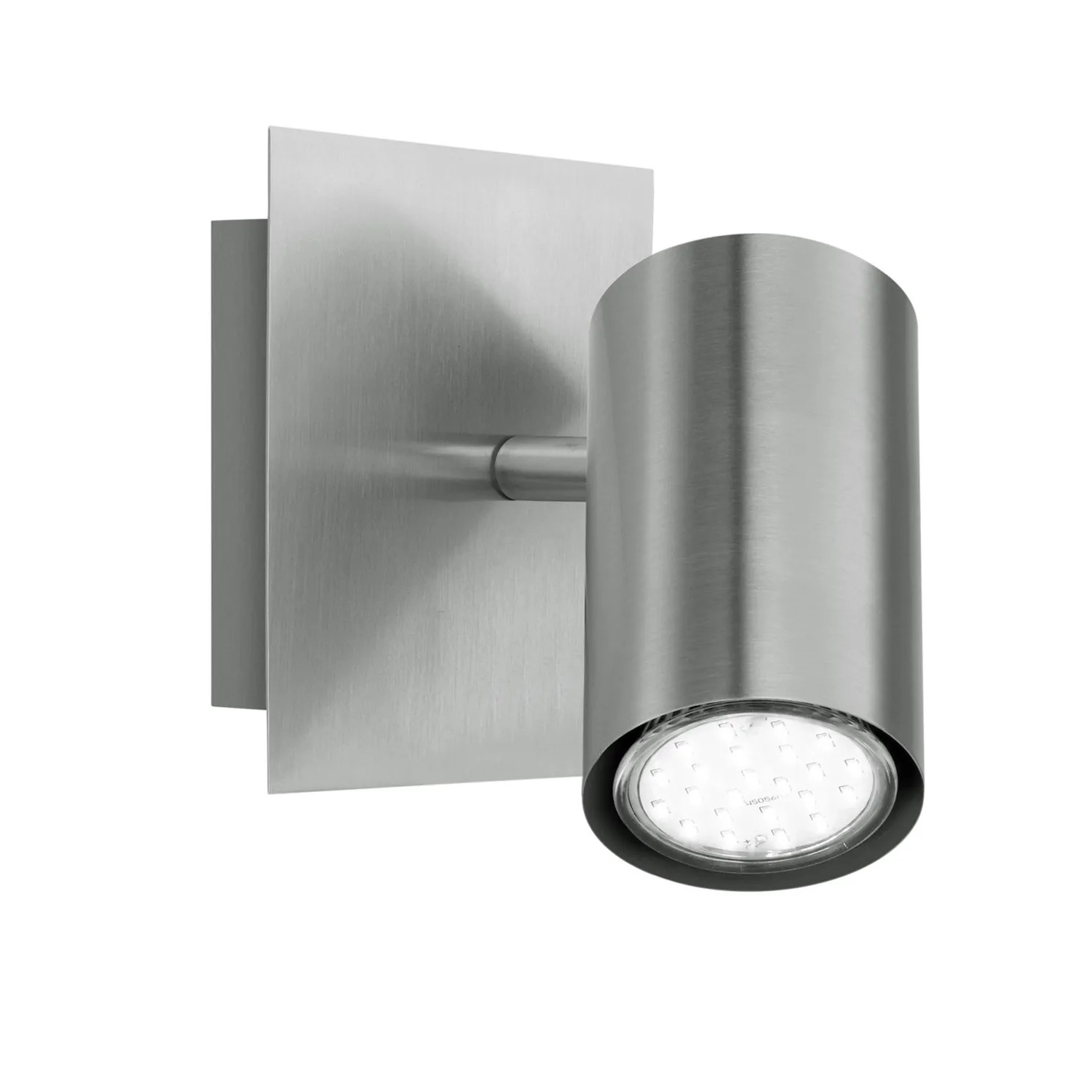 Faretto Trio Spot Marley color nickel, 1 lampadina, 12x12 cm. Spot da parete in metallo.