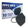 t.b.t. Mascherina FFP2, nera, confezione da 10. Maschera di protezione respiratoria monouso.
