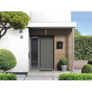 Cassetta postale acciaio chiavi incluse 24x10x28,5 cm nero opaco