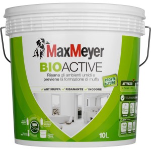 Secchio di pittura per interni bianca Max Meyer, BIOACTIVE, 10L. Antimuffa e inodore.
