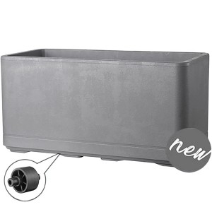 Fioriera Deroma Cosmo grigio cenere 78 cm con ruote per interni ed esterni.