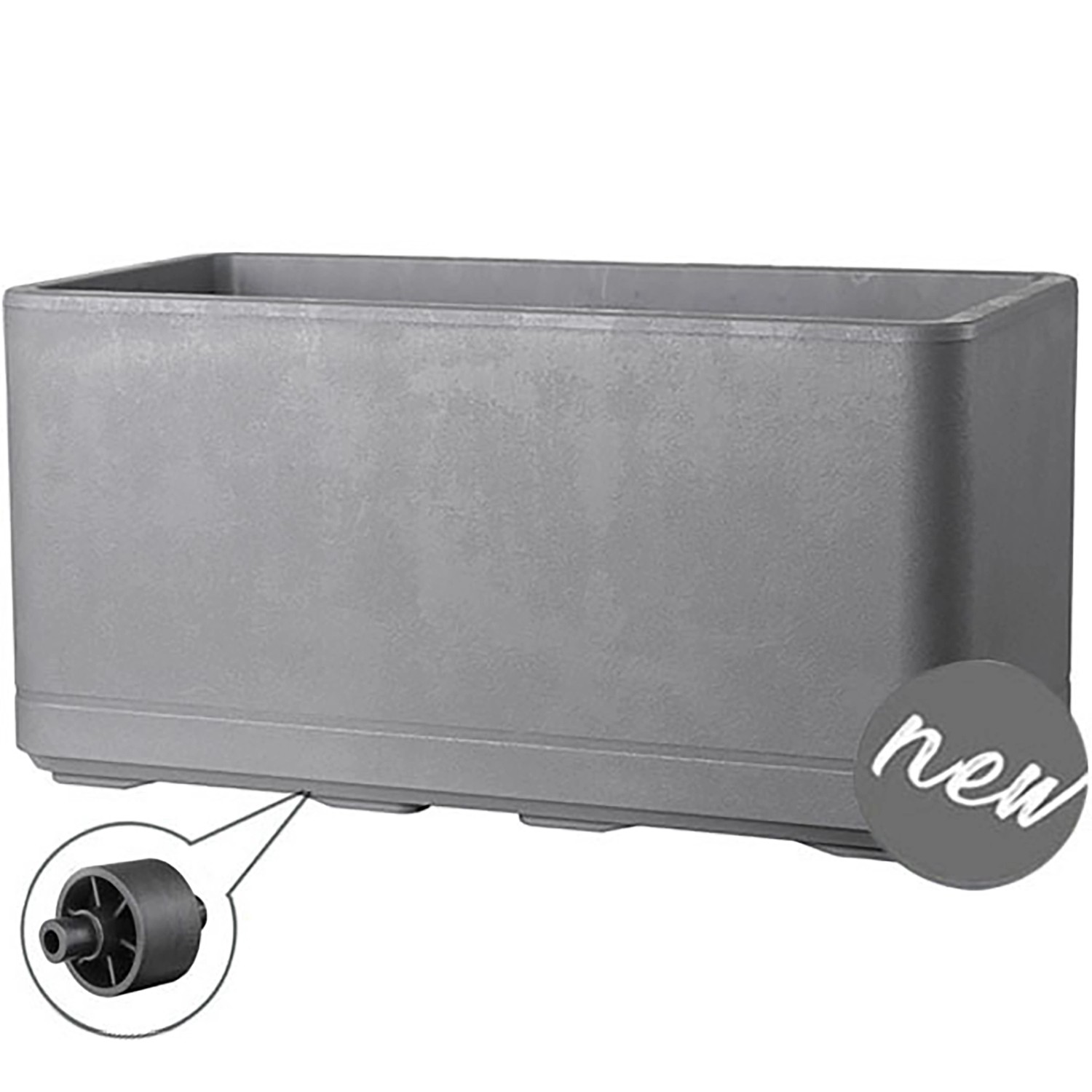 Fioriera Deroma Cosmo grigio cenere 78 cm con ruote per interni ed esterni.