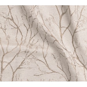t.b.t. tenda in tessuto con motivo ad albero, beige. Design decorativo per finestre di spazi abitativi.