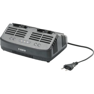 Caricabatterie doppio Stiga C 215 D per batterie serie 100, per caricare due batterie contemporaneamente.
