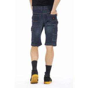 Pantaloncini da lavoro t.b.t. in denim, vista posteriore con tasche.
